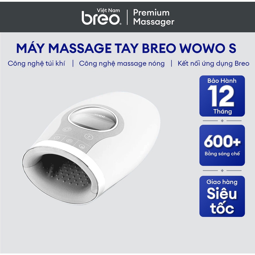 Máy Massage tay BREO WOWO S | Công nghệ túi khí | Giảm đau tay và đau nhức | Bảo Hành 12 Tháng.