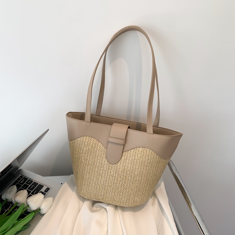 Túi Tote Đeo Vai / Xách Tay Bằng Rơm Bện Sức Chứa Lớn Thời Trang Mùa Xuân 2023