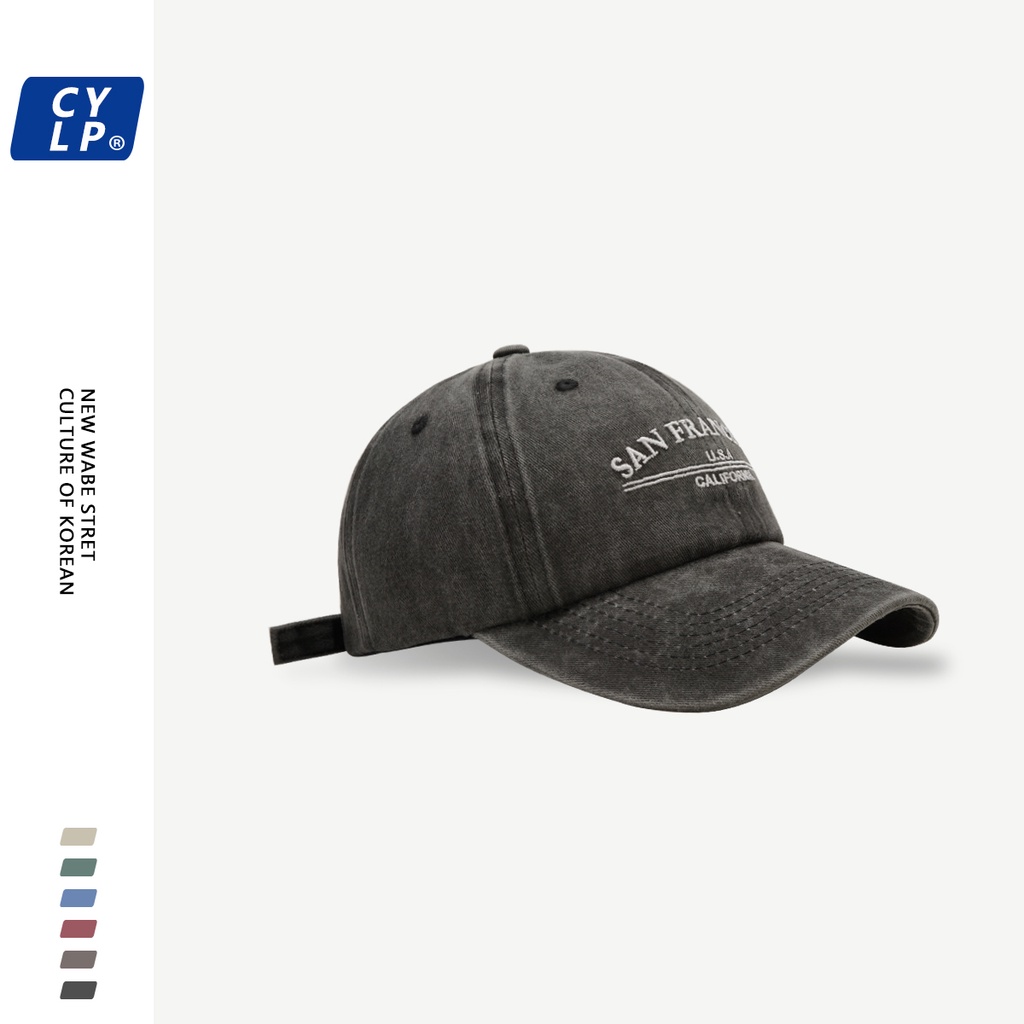 Mũ Lưỡi Trai Cotton Mềm Thêu Chữ Phong Cách Đường Phố Âu Mỹ Cá Tính