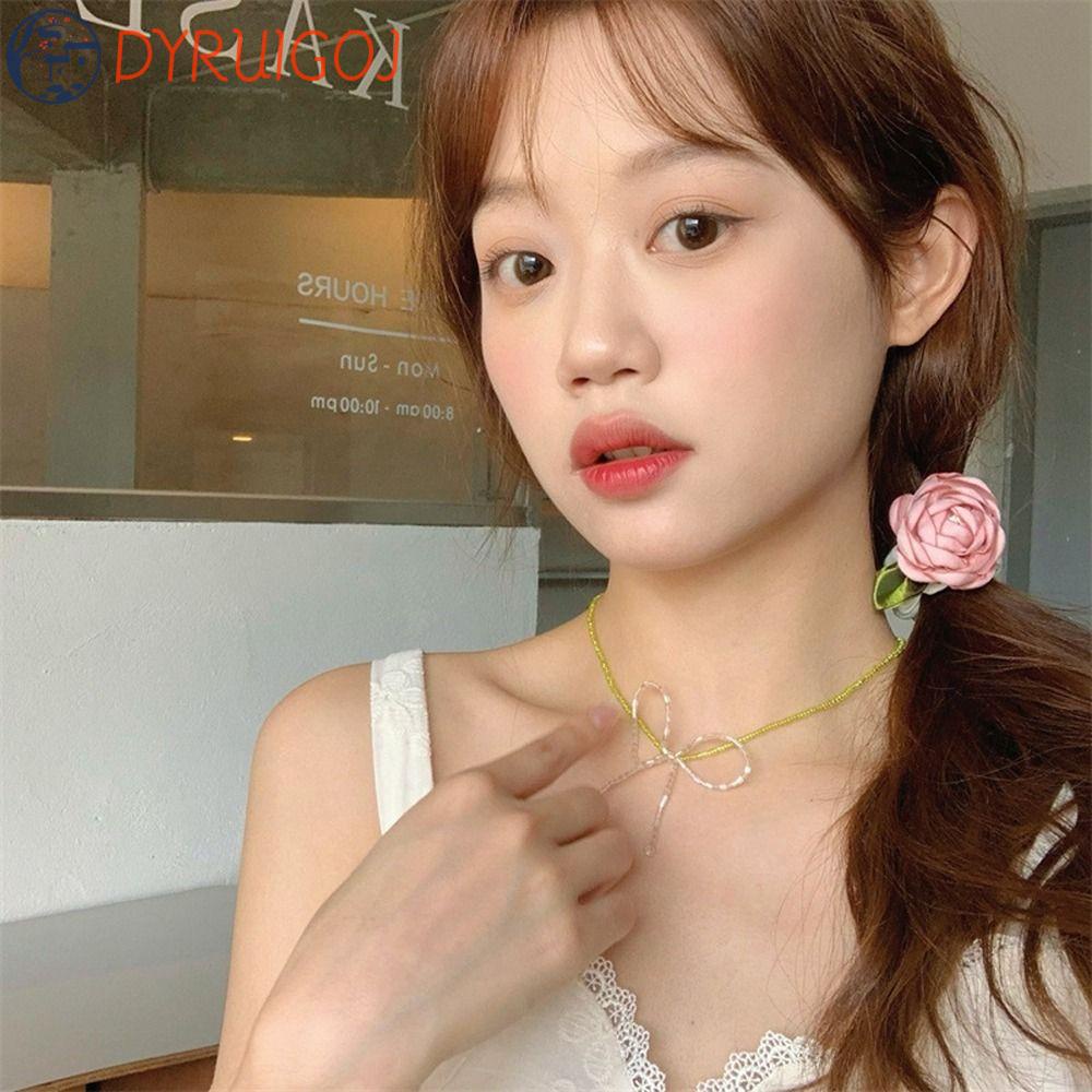 Dây Buộc Tóc Cao Su Hình Chiếc Lá Phong Cách Retro Thanh Lịch Cho Nữ