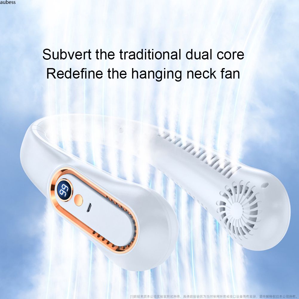 Quạt Đeo Cổ Mini Có Sẵn Máy Làm Mát Treo Cổ Lười Màn Hình Kỹ Thuật Số Điều Chỉnh Được 5 Tốc Độ Máy Làm Mát Cầm Tay Sạc Usb