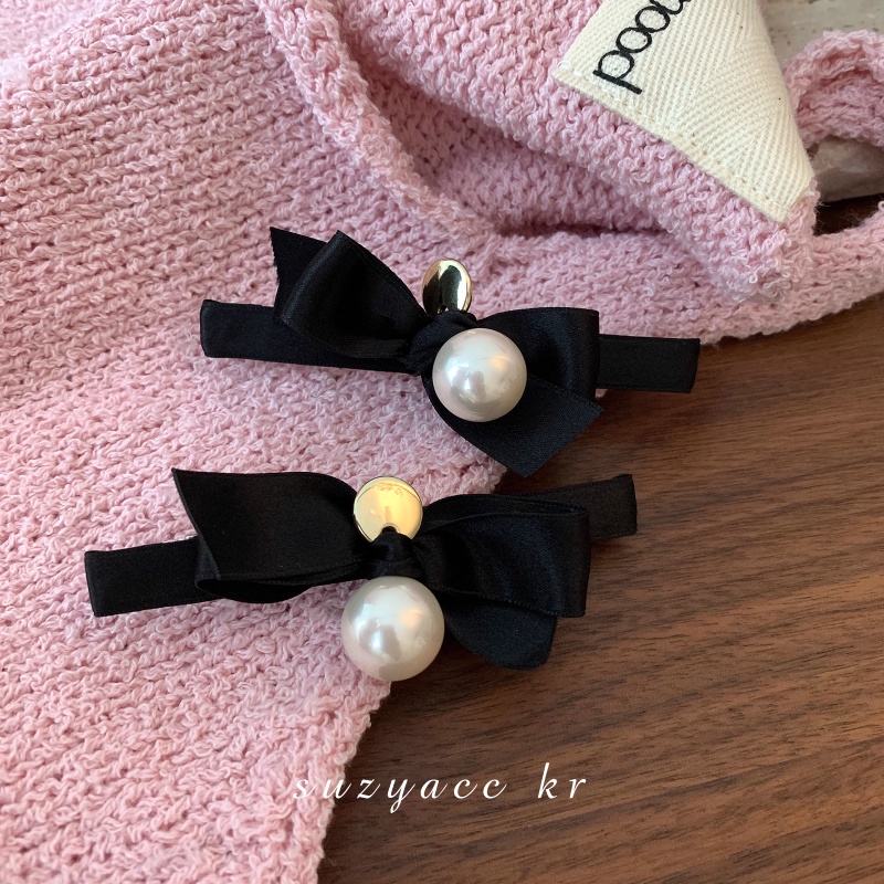 Kẹp Tóc Hình Nơ Đính Ngọc Trai Phong Cách Retro Pháp Hàng Mới 2023 Dành Cho Bạn Nữ