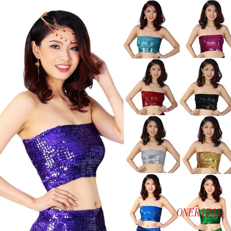 Áo Bra Không Dây Co Giãn Đính Kim Sa Lấp Lánh Dành Cho Nữ