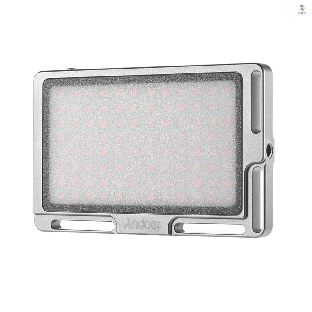 Bảng Đèn LED Andoer 2800mAh Có Lỗ Vít 1 / 4 Inch 3500K-5700K 96 Bóng Cho Máy Ảnh DSLR