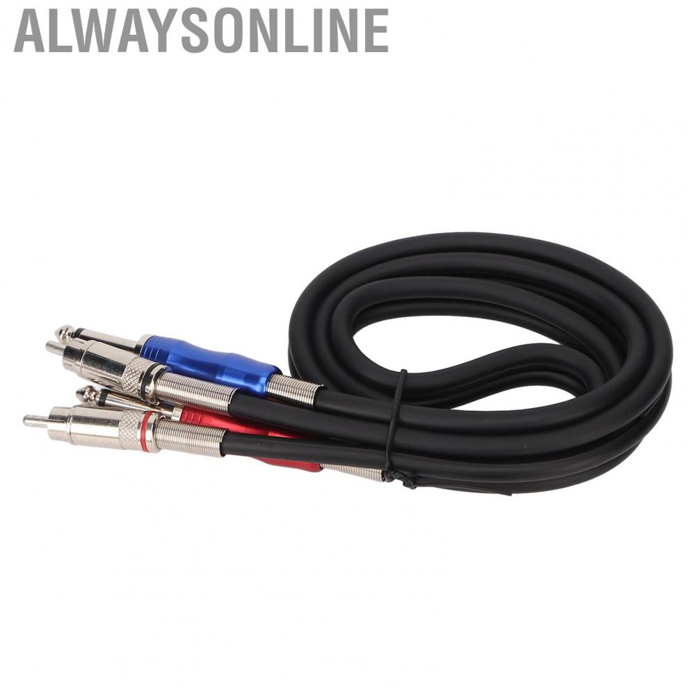 Alwaysonline Dual 1/4 Inch TS To RCA Cable  Male Noise Isolation Detachable 6.35mm Corrosion Resistant for Amplifier TV