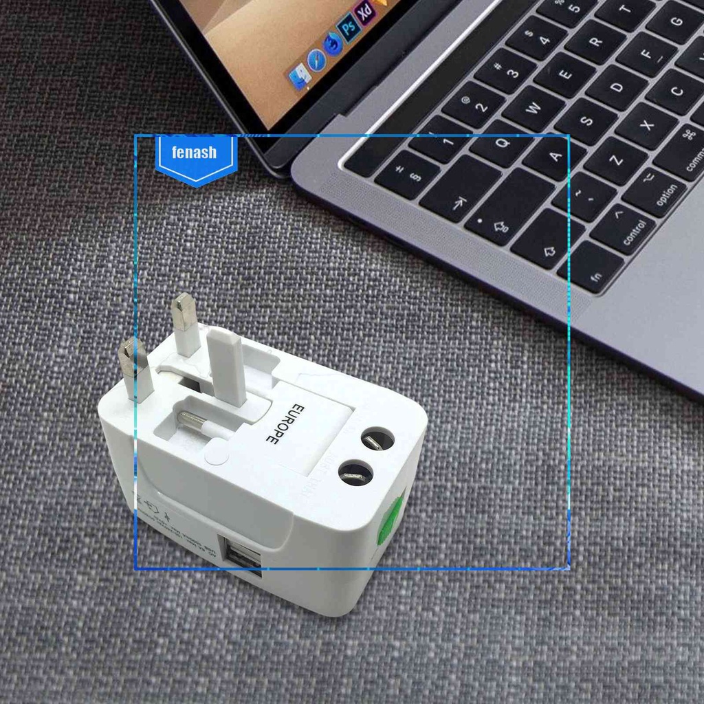 Phích Cắm Chuyển Đổi Hai Cổng USB 110V-250V 1200W Mini Tiện Dụng Mang Theo Du Lịch