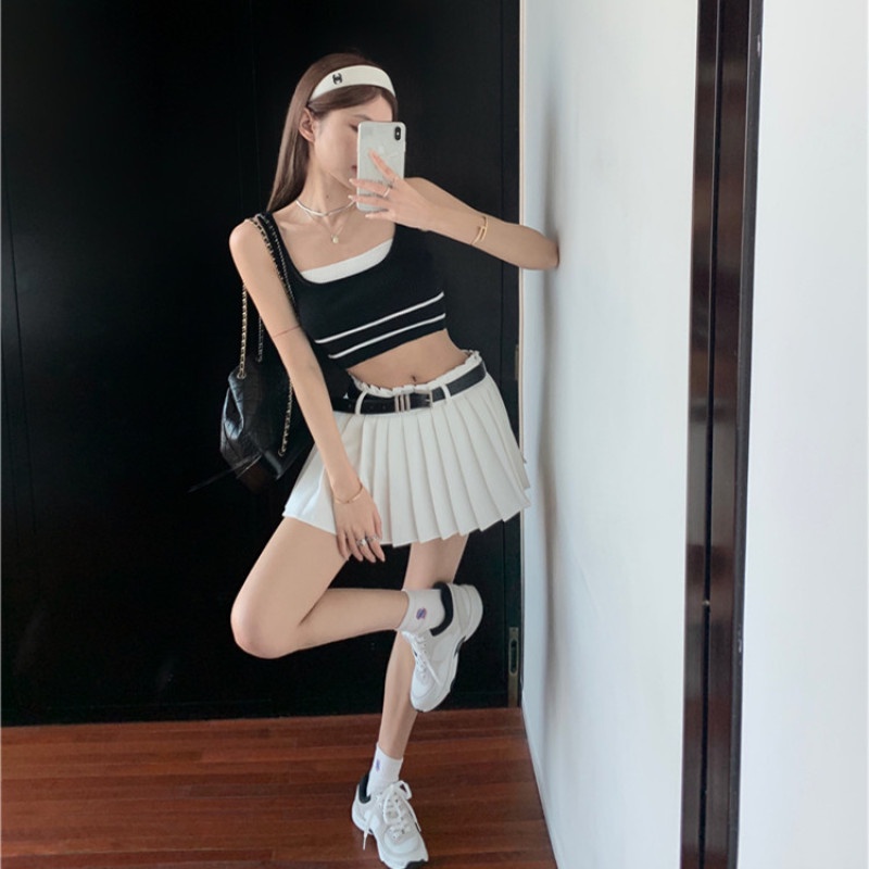 Áo Hai Dây Dệt Kim Co Giãn Thời Trang Mùa Hè