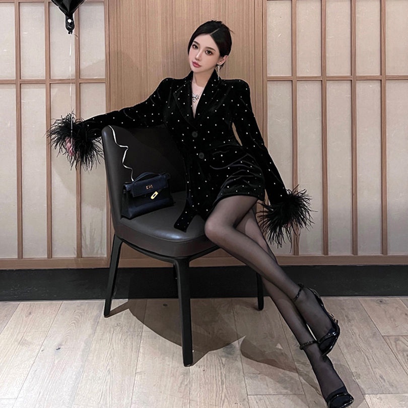 Áo Khoác Blazer Nhung Thiết Kế Mới Thời Trang 2023 Dành Cho Nữ