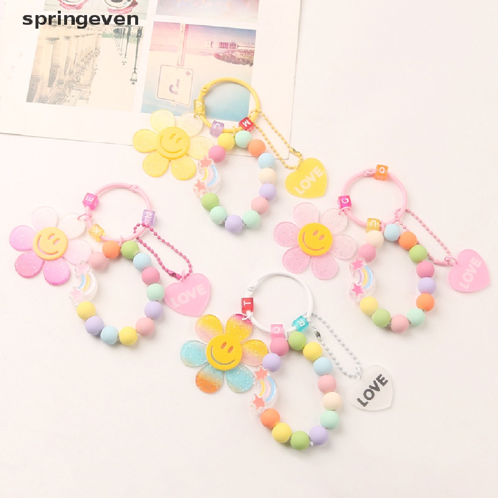 Móc Khóa Chuỗi Hạt Hình Hoa Hướng Dương Nhiều Màu Dễ Thương Phong Cách Hàn Quốc Cho Nữ