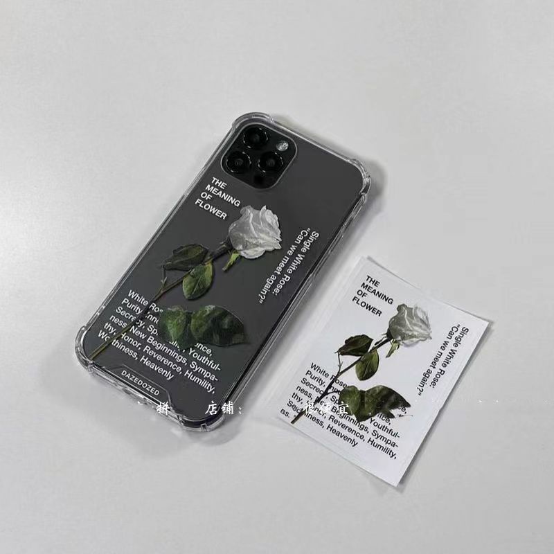 ✅Ốp Điện Thoại Trong Suốt Họa Tiết Hoa Hồng Trắng Đơn Giản Thời Trang Cho Iphone118Xxs / iphone14 Xsmax 12 E0CR