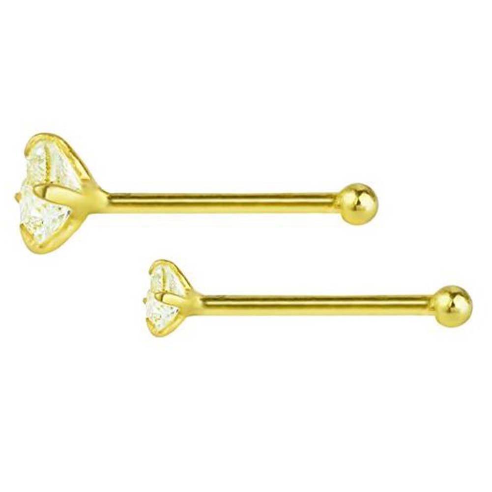 Bộ 3 Khuyên Mũi Bằng Thép Không Gỉ Đính Đá Zircon Thời Trang