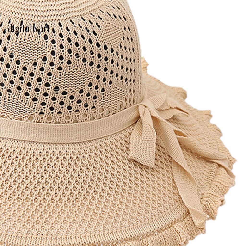 Kỹ Thuật Số| Mũ Rộng Vành Che Nắng Phối Bèo Vành Rỗng Thời Trang Mùa Hè Cho Nữ