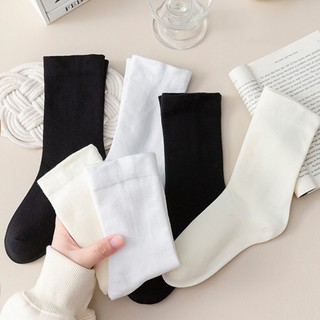 Ivy Nhật Bản Phong Cách Nữ Tất Cotton Màu Trơn Thường Ngày Ice Silk Mỏng Scrunch Tất