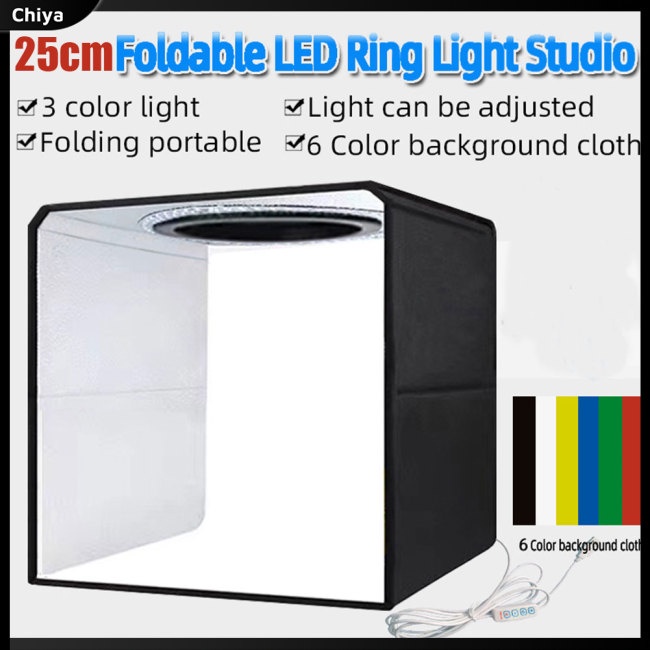 Hộp Chụp Ảnh Có Đèn Led 25cm Có Thể Gấp Gọn Tiện Dụng