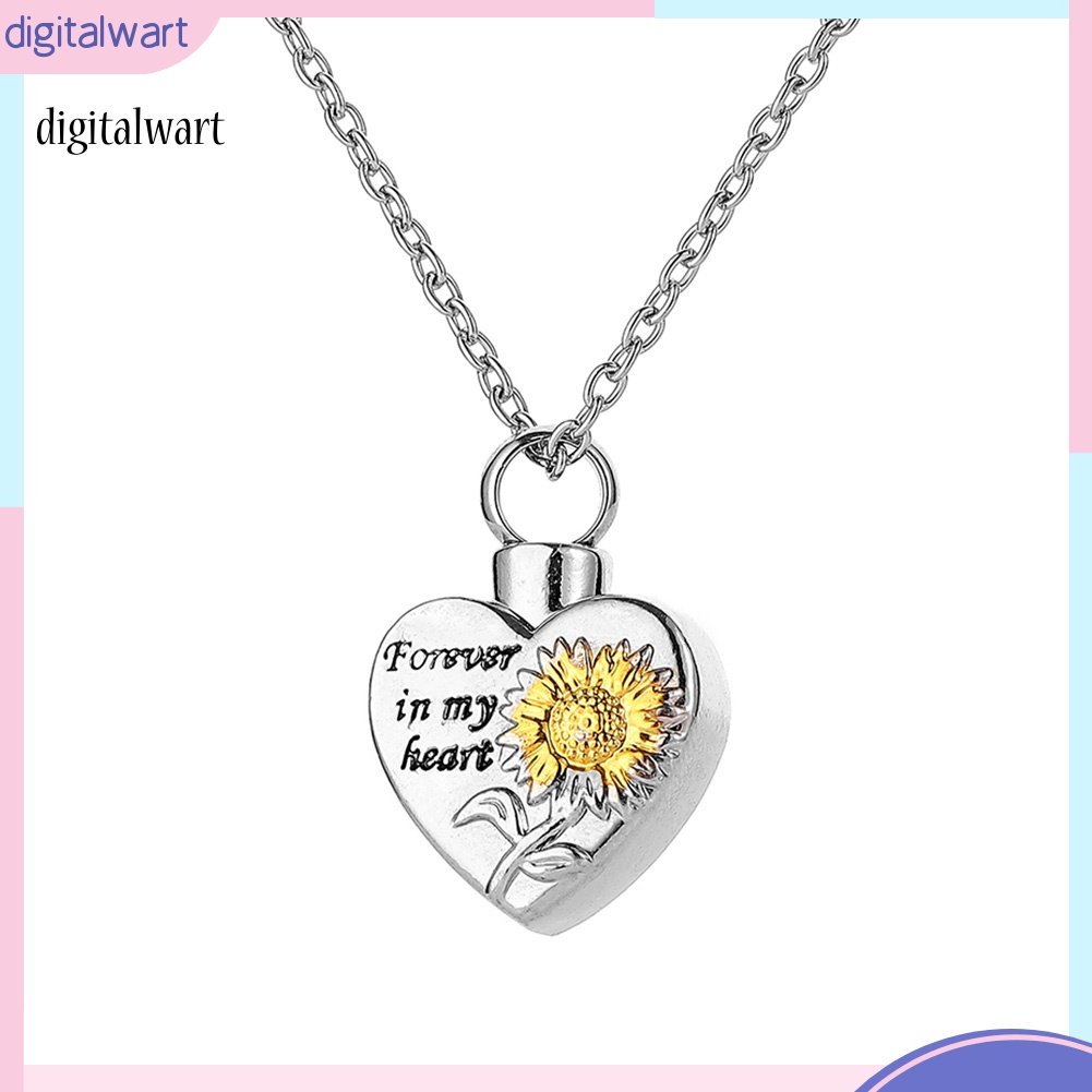 Kỹ Thuật Số| Vòng cổ Mặt Hình Hoa Hướng Dương Khắc Chữ Forever in My Heart Thời Trang Cho Nam Và Nữ