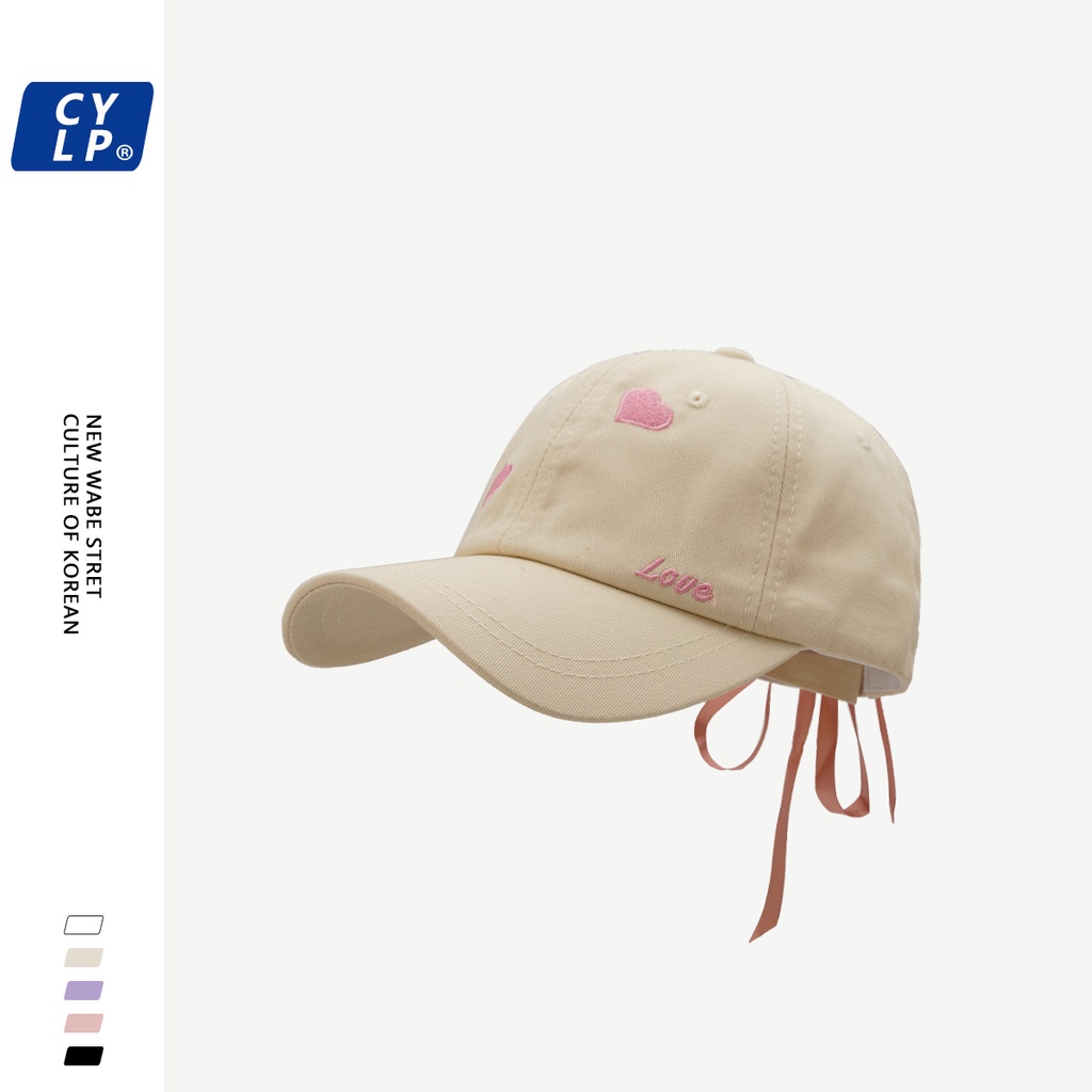 Mũ Lưỡi Trai Thêu Hình Trái Tim Phong Cách Hàn Quốc Thời Trang Mùa Hè Cho Nữ