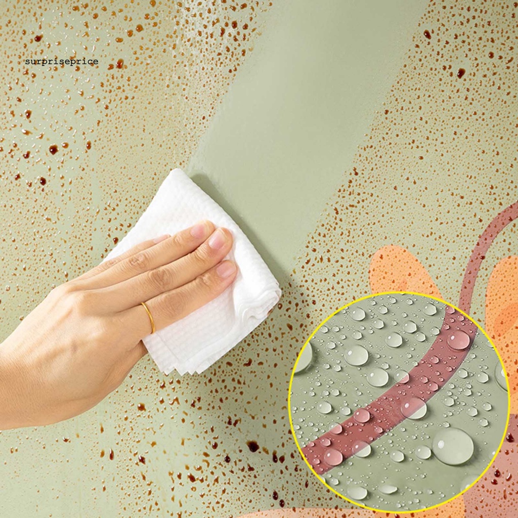 Sticker Dán Tường Bằng Màng Nhôm Họa Tiết Hoạt Hình Động Vật Dễ Thương Trang Trí Nhà Bếp