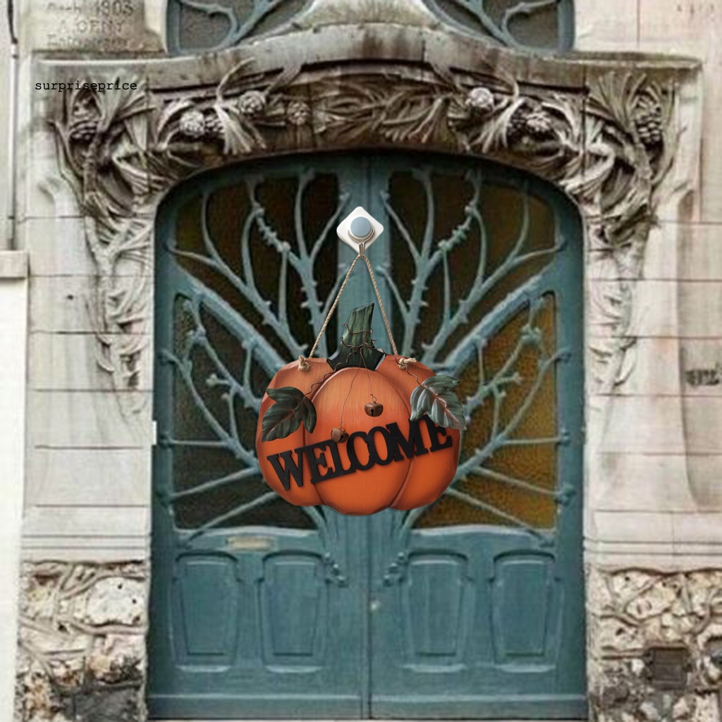 Vòng Hoa Lá Giả Hình Bí Ngô Nhiều Màu Sắc Dùng Trang Trí Cửa Dịp Halloween
