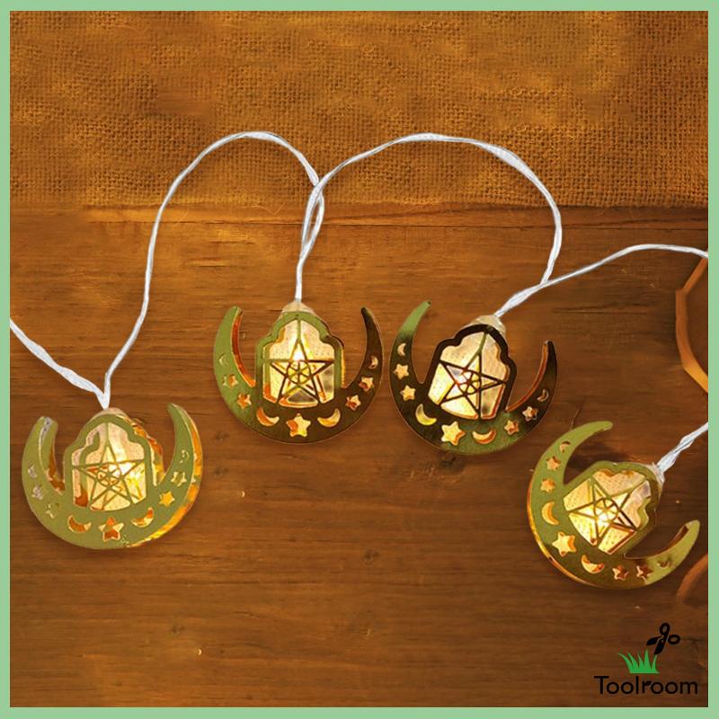 Dây Đèn LED 9.84 "Hình Ngôi Sao / Mặt Trăng Trang Trí Lễ Hội Ramadan