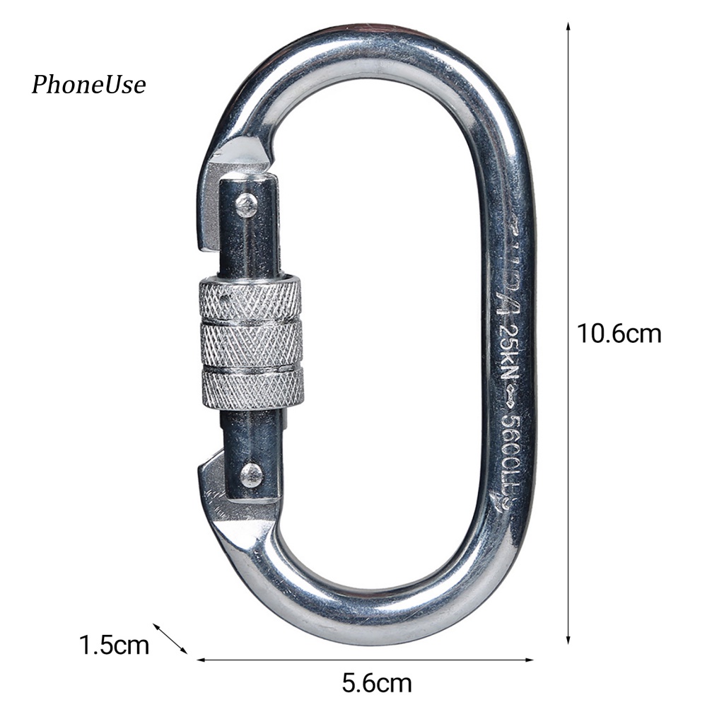 Pu Móc Khóa Carabiner Bằng Hợp Kim Thép Hình Chữ D Chuyên Dụng Cho Leo Núi