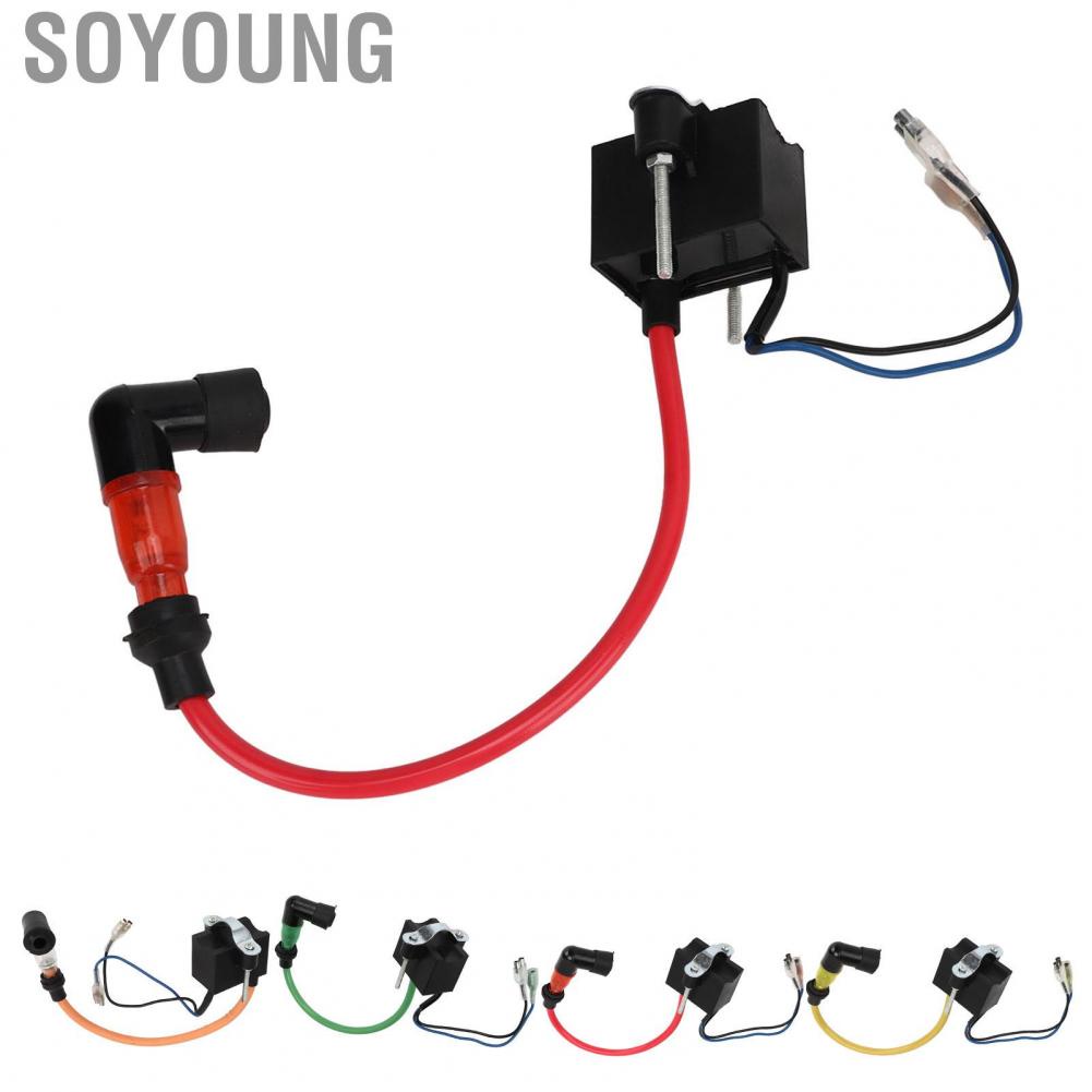 Soyoung Motorized Bicycle Ignition Coil  Easy To Install CDI Ignition Coil Improve Combustion High Performance  for 2 Stroke Engine Motorized Bicycle