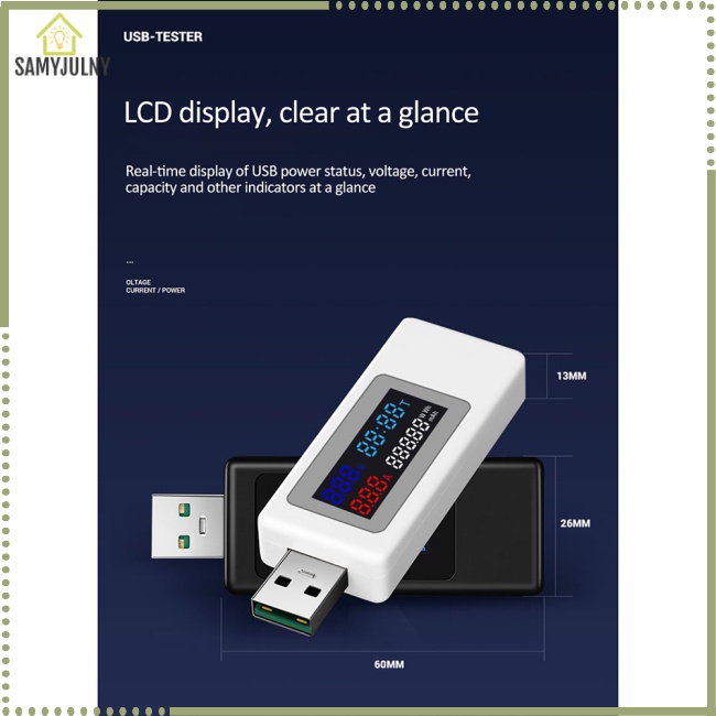 Thiết Bị Kiểm Tra Sạc Usb Màn Hình Lcd 0.96-inch Ips Hd Góc Rộng 160 Độ