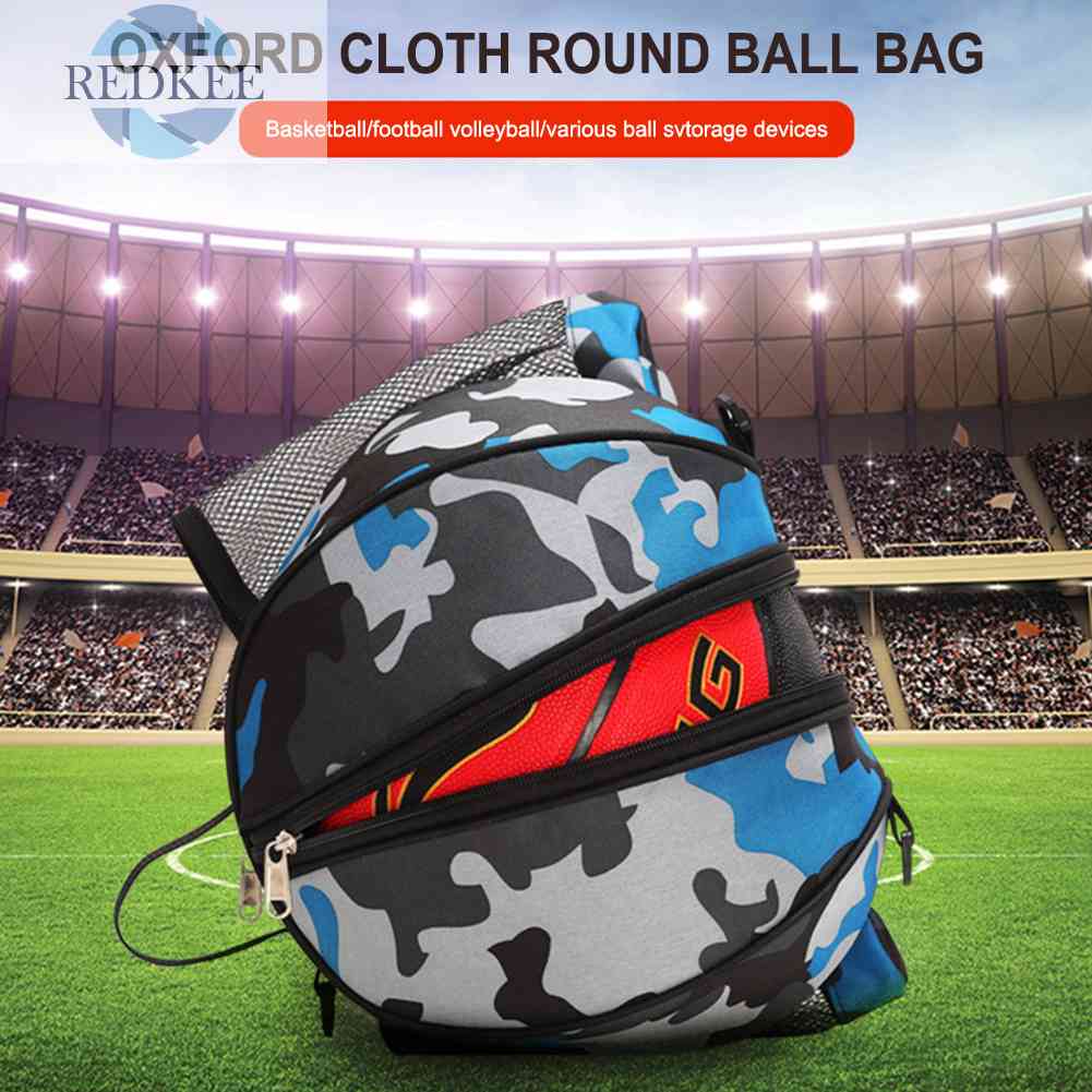 Túi Đựng Bóng Rổ Hình Tròn Bằng Vải Oxford Chống Nước Có Khóa Kéo