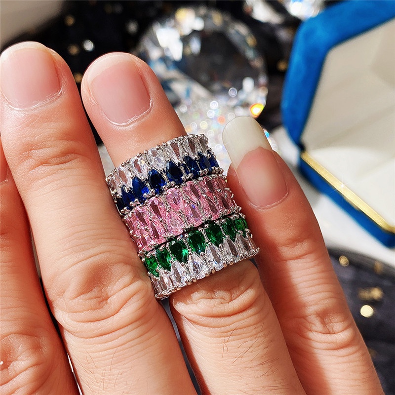 Nhẫn Đính Đá Zircon Sang Trọng Cho Cặp Đôi