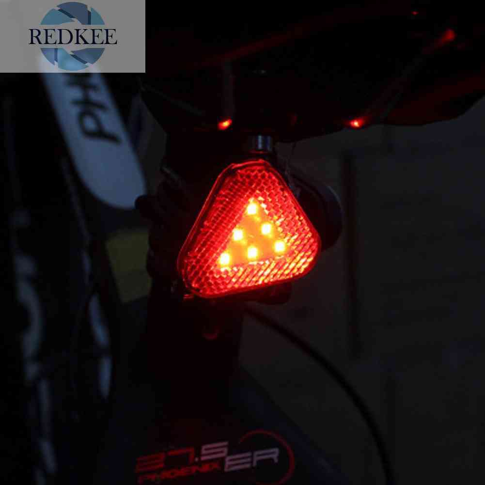 Đèn Hậu Xe Đạp 6 Bóng LED Hình Tam Giác 10LM 3 Chế Độ Chống Nước