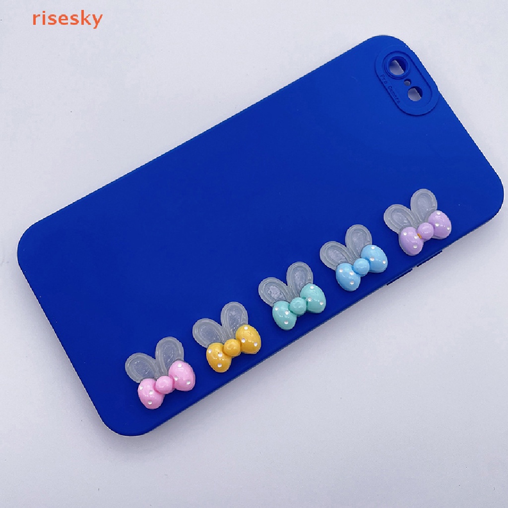 Bộ 2 Mô Hình Đồ Chơi Xe Hơi / Bảng Điều Khiển Bằng Nhựa Resin Hình Tai Thỏ Mini Màu Dạ Quang Dễ Thương Trang Trí Nhà Cửa / Sân Vườn