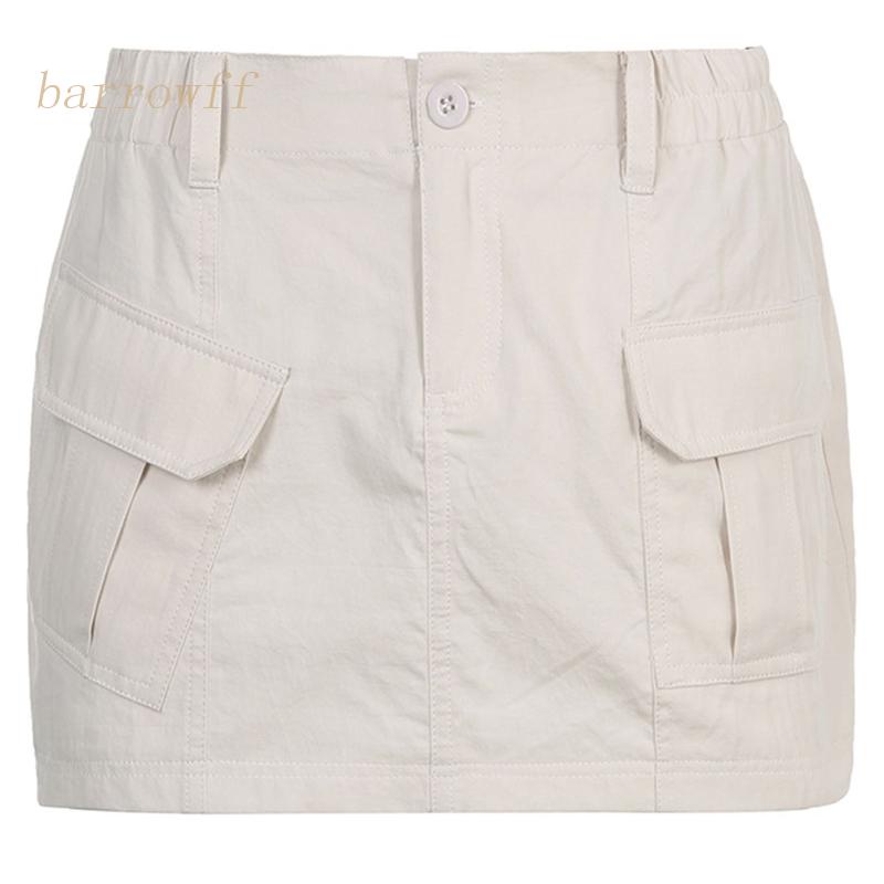 Chân Váy Jeans Ngắn Phối Túi Thời Trang Hàn Quốc Cho Nữ