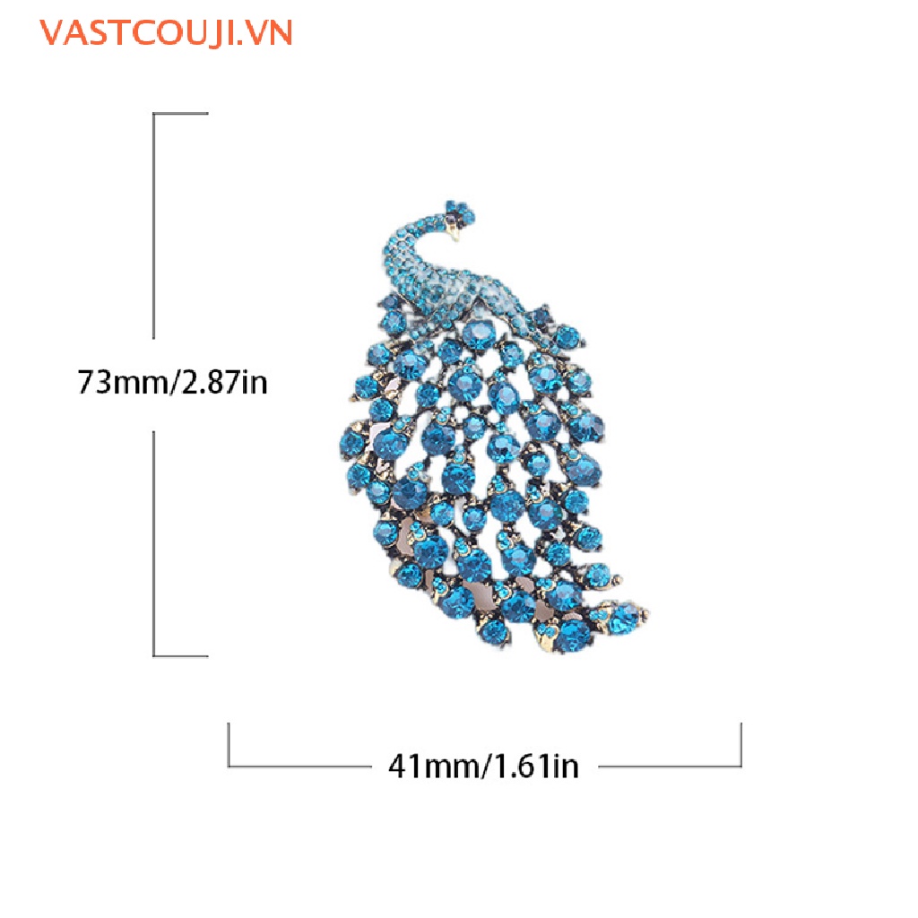 Ghim Cài Áo Hình Chim Công Đính Đá Thời Trang Cho Nữ