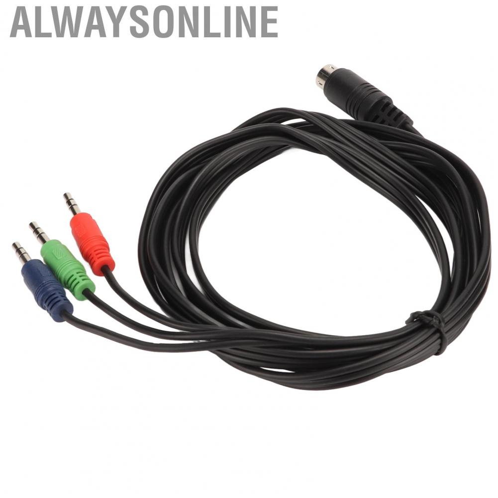 Alwaysonline Mini DIN To 3 DC 3.5mm Cable 9 Pin  Cord For Amplifier Music GOB