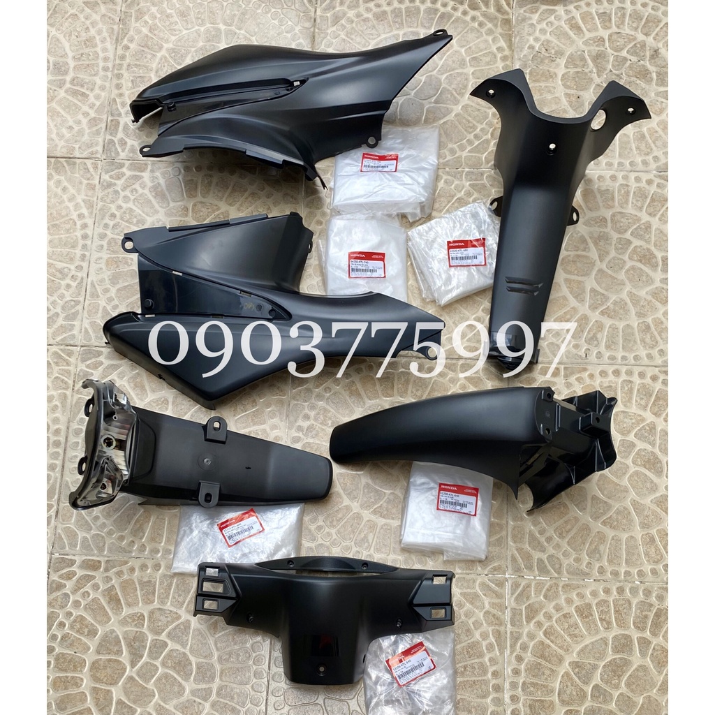 Bộ đồ đen nhám cho dàn áo WAVE A 100 , RS , WS100 , REPSOL