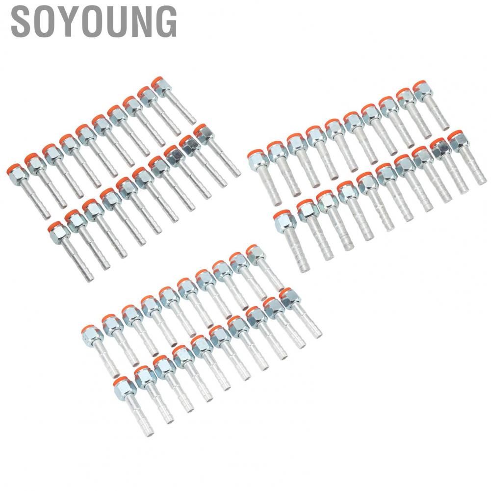 Soyoung Refrigerant Hose Barb Connector  Rugged Structure 20PCS High Strength Rustproof AC Fitting for Engineering Vehicles Cars