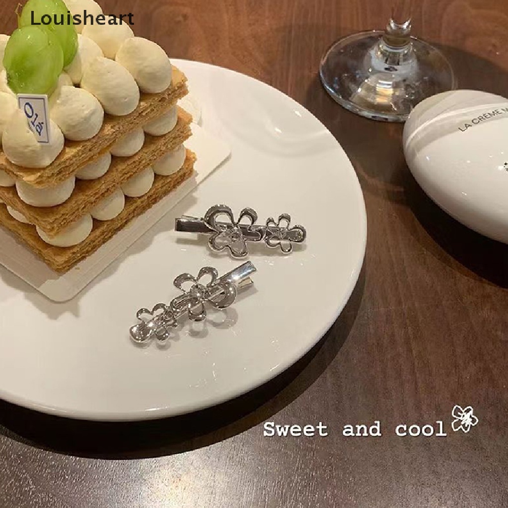 Kẹp Tóc Louisheart Hình Hoa Đính Đá Bằng Kim Loại Thời Trang Cho Nữ Y2K TFG