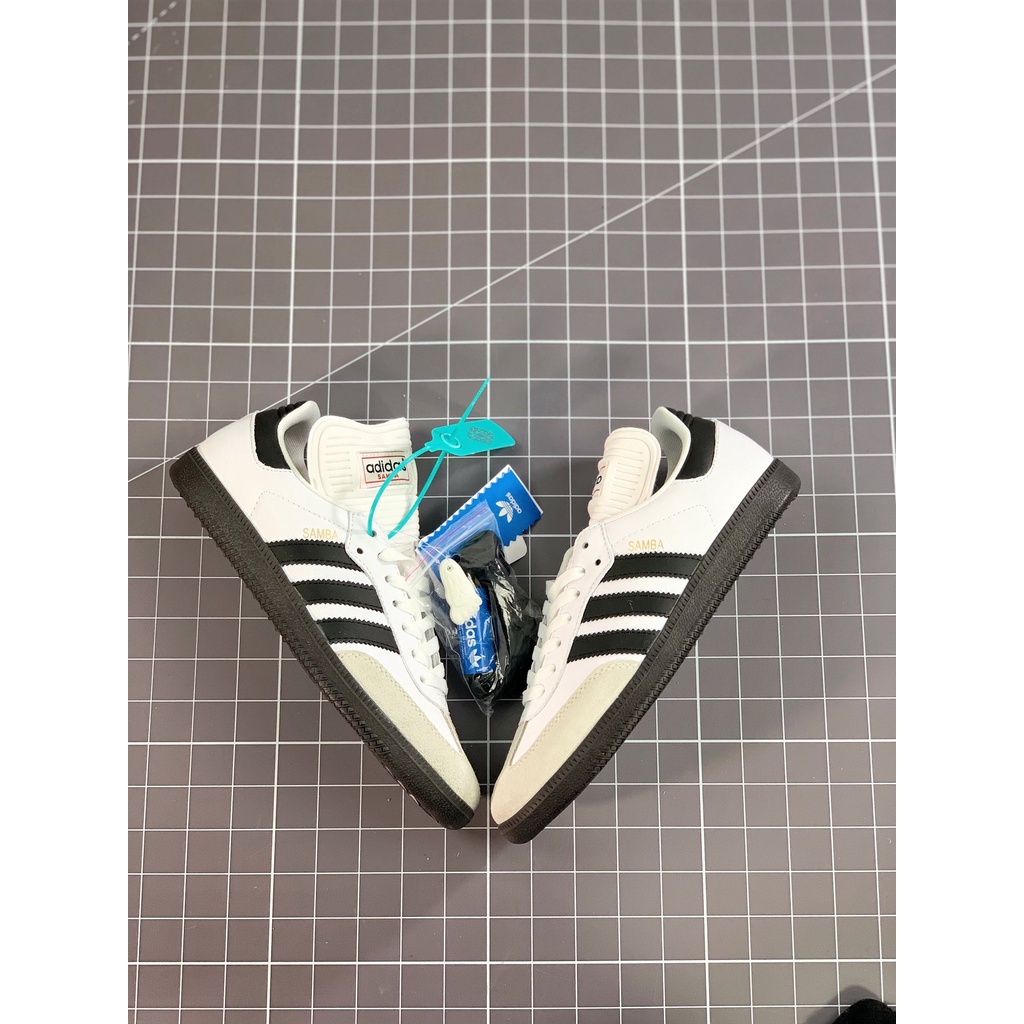 Giày Thể Thao adidas Samba VEGAN Màu Đen / Xám / Trắng Cao Cấp Thời Trang 772109 36-45