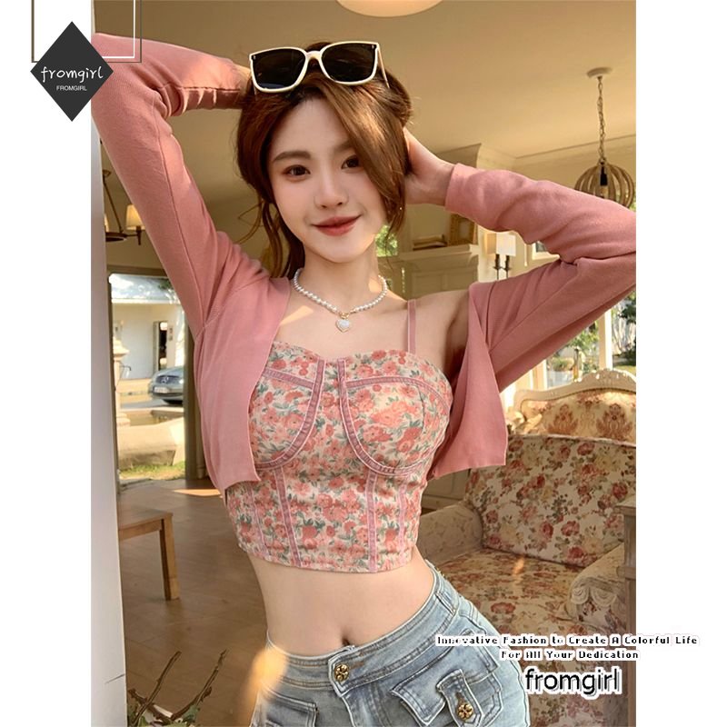 Áo Ngắn Hai Dây In Hình Hoa Thời Trang Mùa Hè 2023 Dành Cho Bạn Nữ