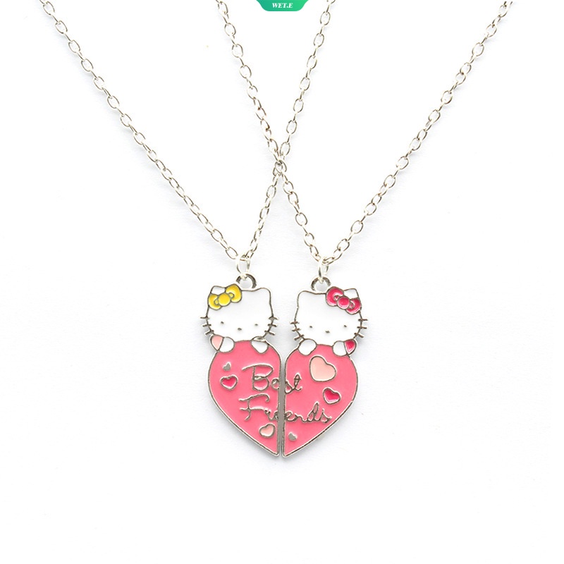 SANRIO Vòng cổ Kim Loại Mặt Hình Mèo Hello Kitty 2023 Dễ Thương Dành Cho Cặp Đôi