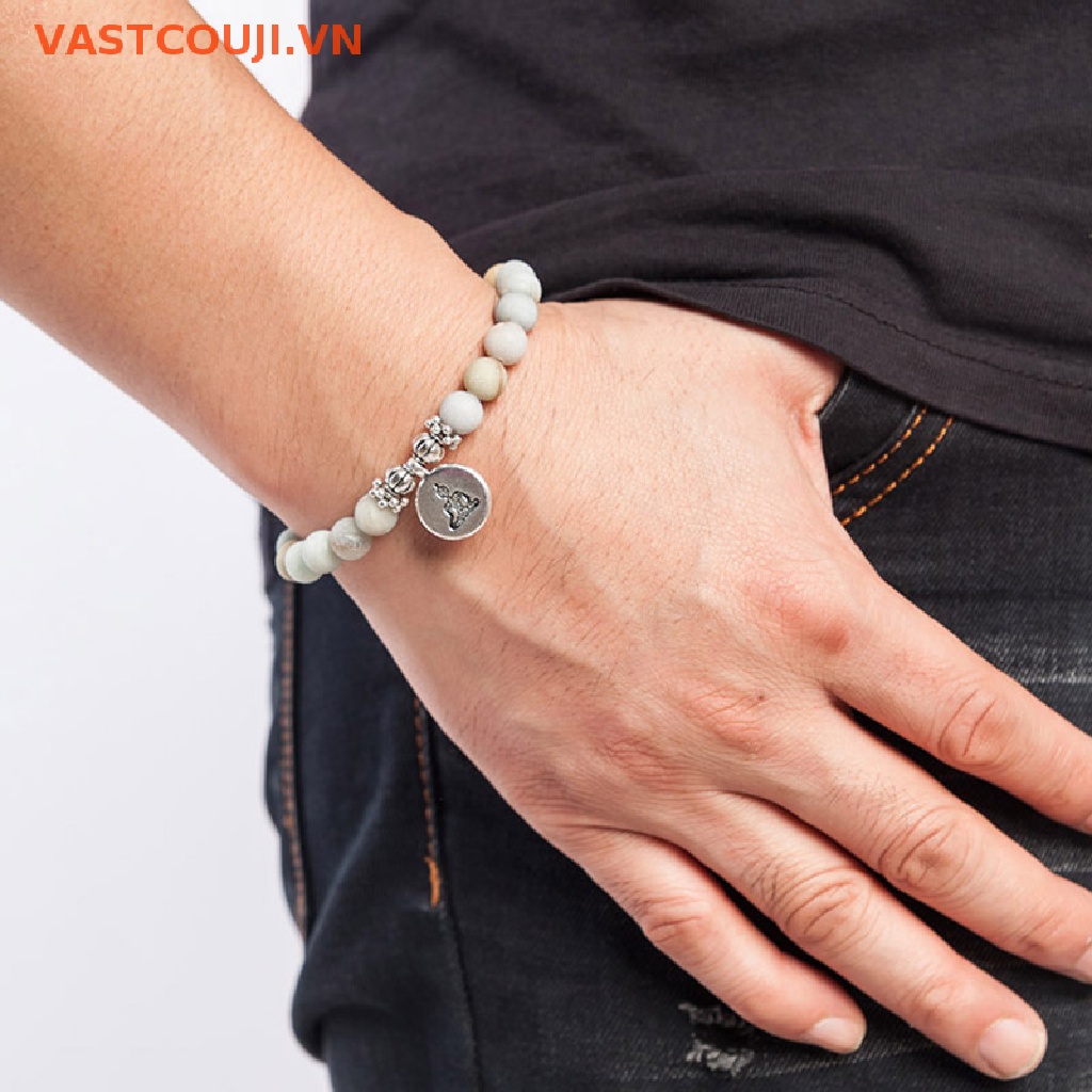 Vòng Tay Chuỗi Hạt Đá Chakra Mala Màu Nhám Phong Cách Phật Giáo Cho Nam Và Nữ