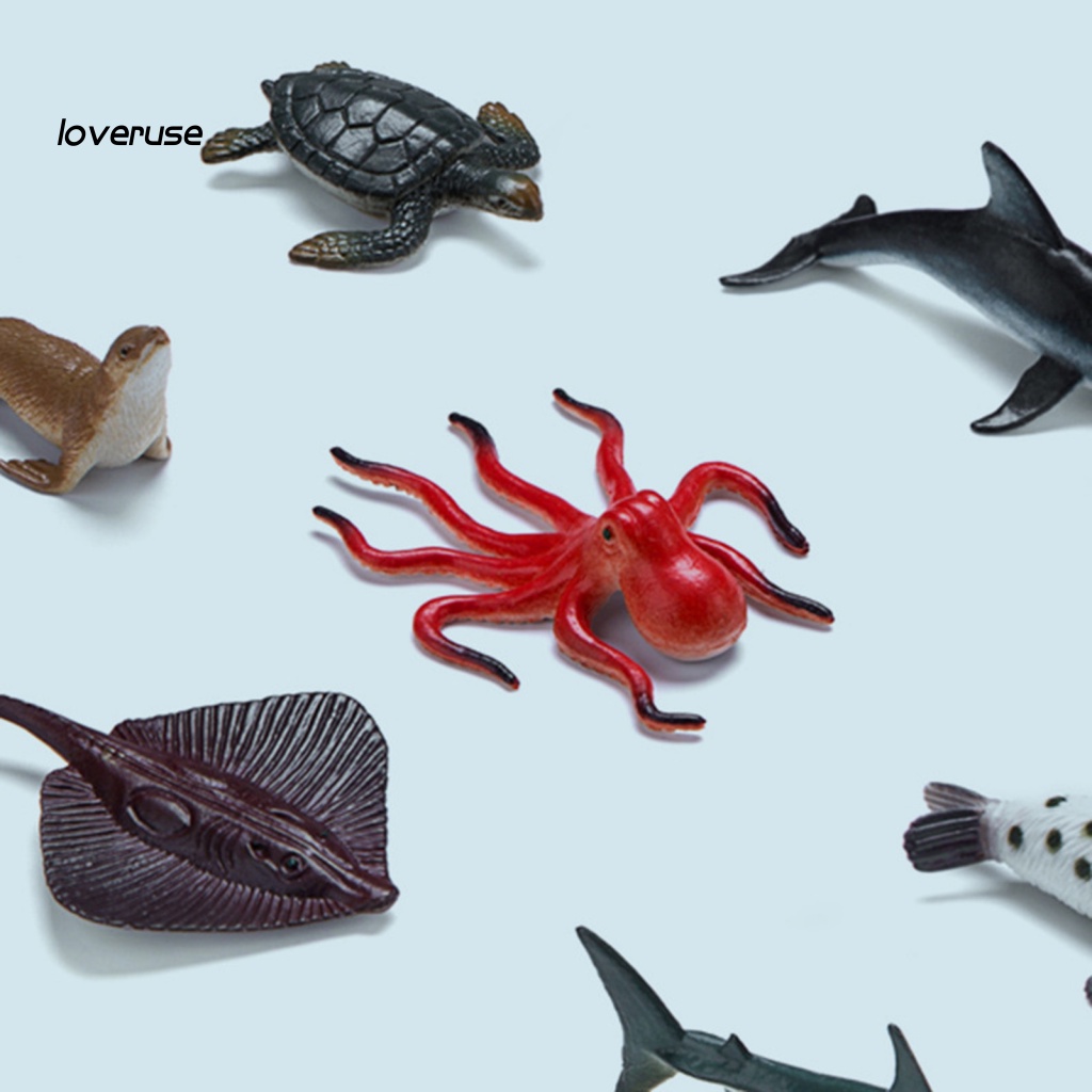 Set 12 Mô Hình Động Vật Biển Dễ Thương