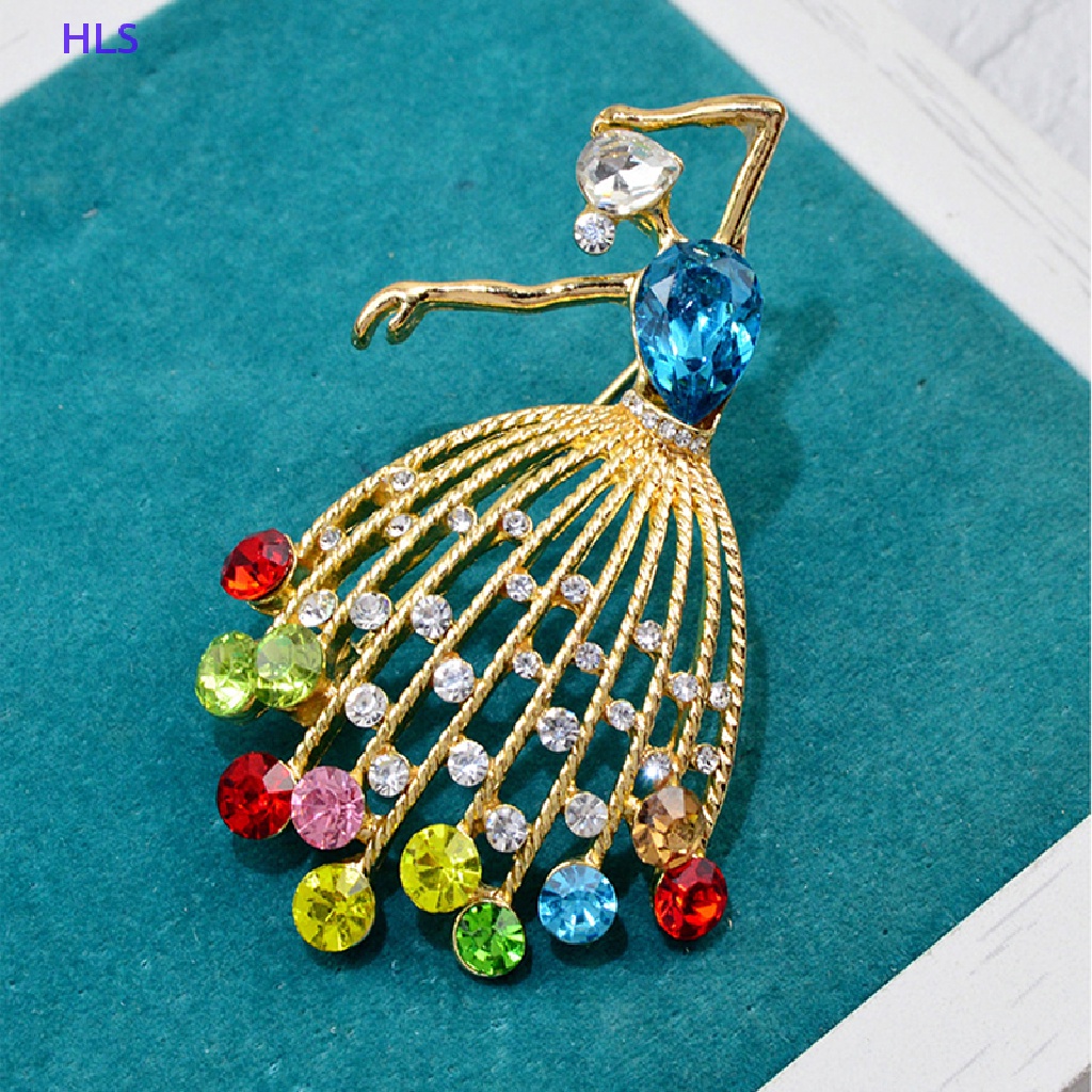 Ghim Cài Áo Hình Cô Gái Múa Ba Lê Đính Đá Nhiều Màu Dễ Thương