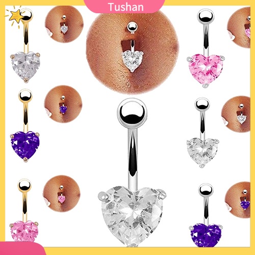 Khuyên Rốn Hình Trái Tim / Ngôi Sao Đính Đá Thời Trang Cho Nữ