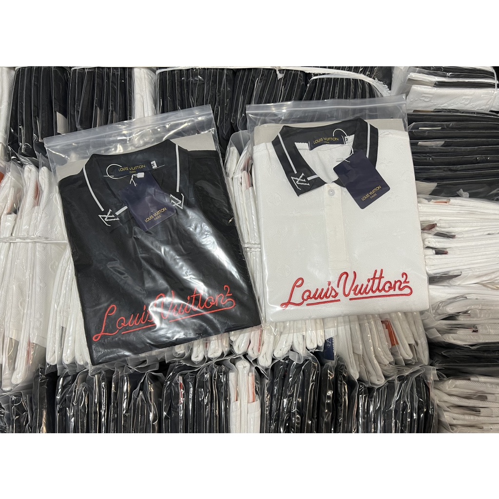 Áo Thun Nam Tay Ngắn Dập Vân Nổi Hoa Văn Thêu Chữ Lois, Chất Thun Cotton