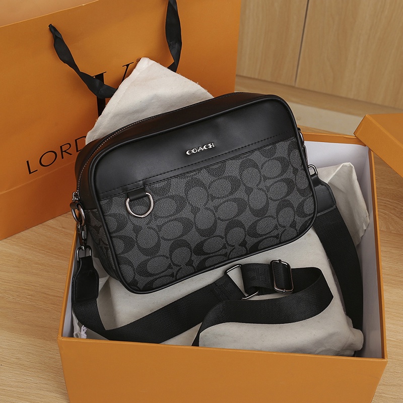 Túi đeo Chéo Nam Coach Da PU Phong Cách Hàn Quốc đi Học đi Chơi Làm Quà Biếu, Quà Tặng, Sinh Nhật