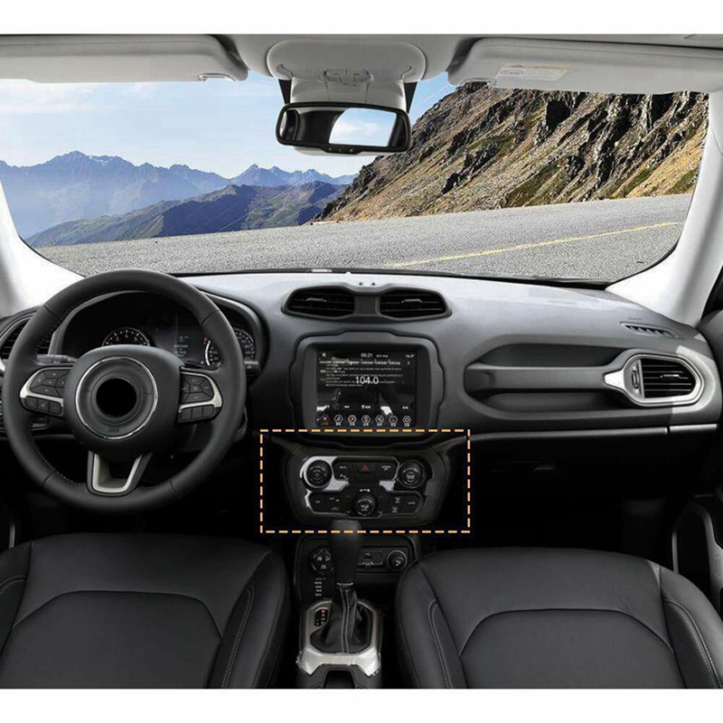 1 Miếng Dán Bảng Điều Khiển Trung Tâm Bằng Sợi Carbon ABS Cho 2018-2022 Jeep Renegade