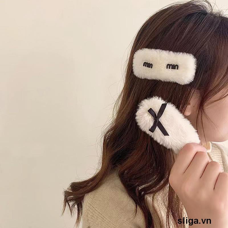 💌Bộ Kẹp Tóc Lông Nhung Đính Nơ Thời Trang Cao Cấp Cho Nữ