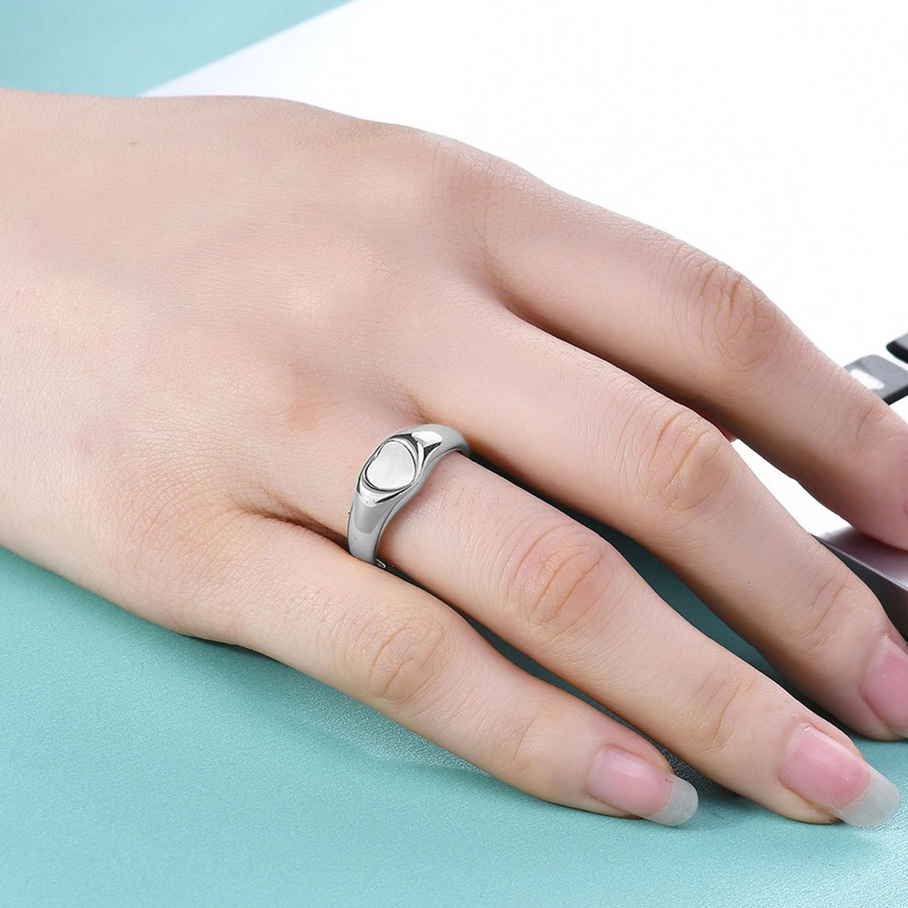 [IGT] Nhẫn Hình Học Mạ Điện Sáng Bóng Quyến Rũ Chống Mài Mòn Trang Trí Hình Trái Tim Cá Tính Thích Hợp Làm Quà Valentines