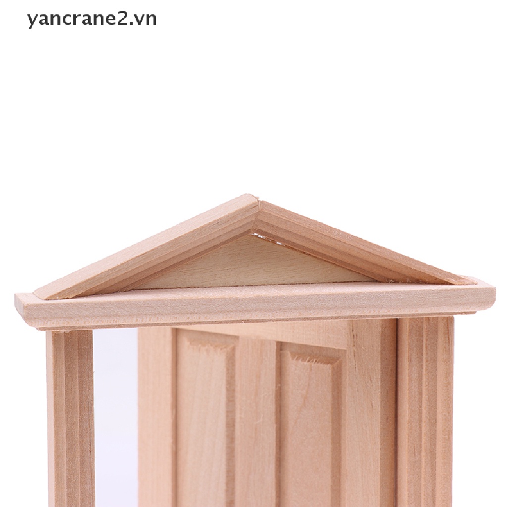 Bộ Cửa Đơn Bằng Gỗ Dùng Trang Trí Nhà Búp Bê 1 / 12 DIY yancrane2.vn