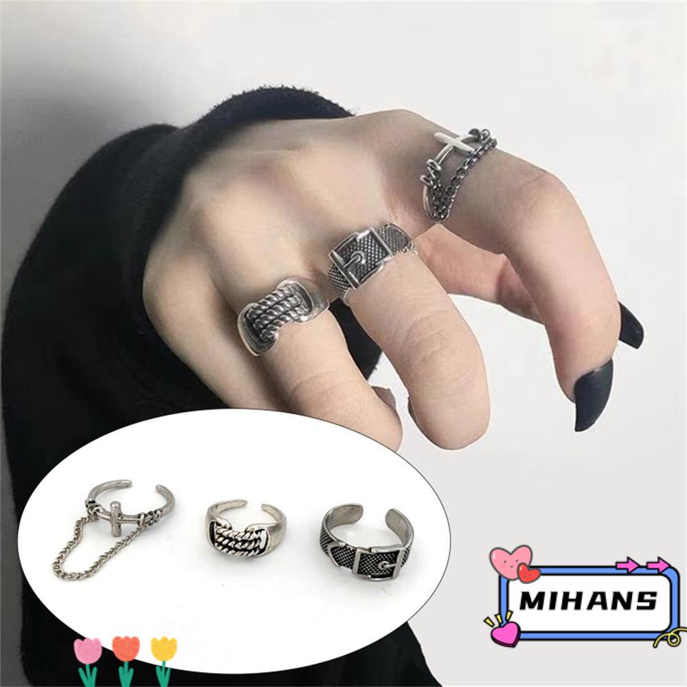 Nhẫn Hình Thánh Giá Thời Trang Dành Cho Nữ|Dây Chuyền Kim Loại Phong Cách Gothic Có Thể Điều Chỉnh